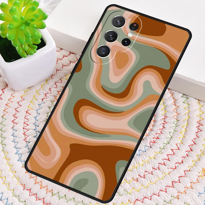 Liquid Swirl Abstract Beige Sage Green Phone Case For Samsung Galaxy Note 10 Pro S26 S25 S24 S23 S22 S21 Plus Ultra Cover