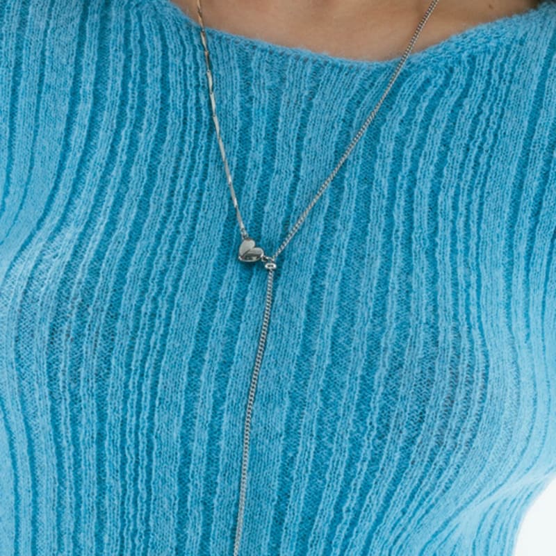 pearlymore heart magnet drop necklace_PM24N008WT