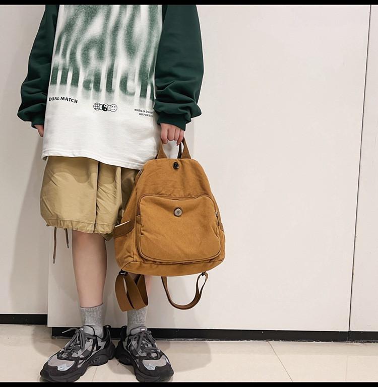 Casual Canvas Women Backpack Big Capacity School Bag College Student Travel Ladies Hand Bag Vintage Female Shoulder Bag Bagpack