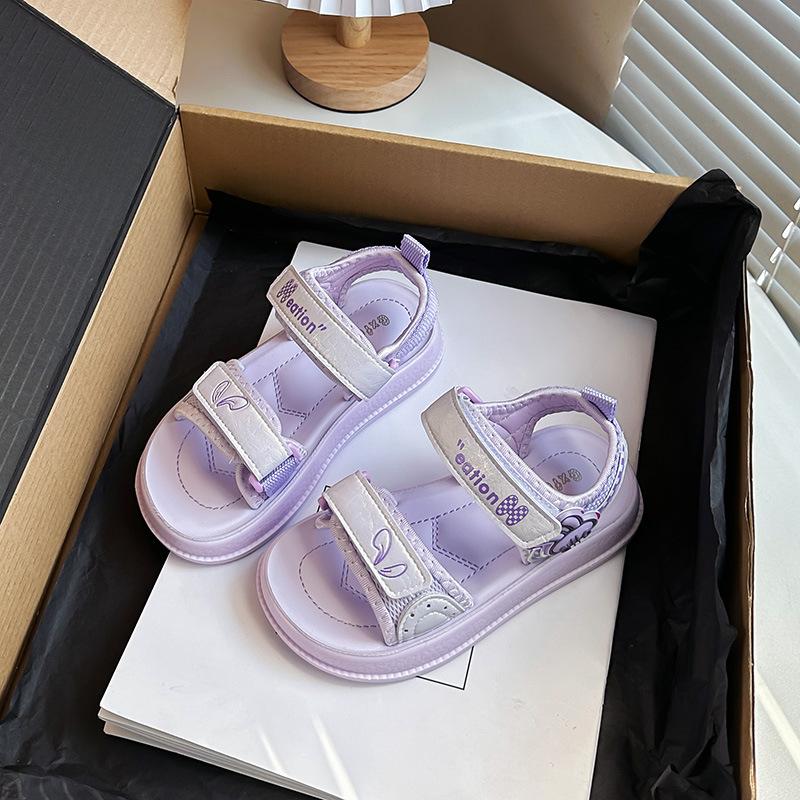 

Girls Cute Rabbit Open-Toe Sandals2026Spring and summer children s princess sandals for small, medium, and large kids, trendy beach shoes 26Inner Length16cm фиолетовый