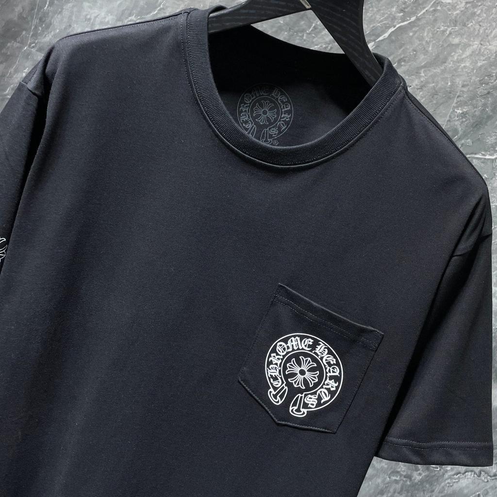 8555 CHROME HEARTS 2025 Sommer Neue Hochwertige Baumwolle Rundhals Lose Große Größe männer und frauen T-shirt Paar t-shirt