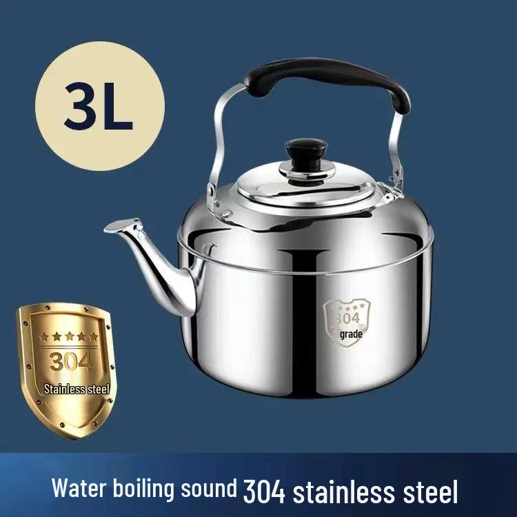 Stainless Steel Electric Kettle - Large Capacity, Anti-Dry Burn, Whistling Feature Upgraded version, national standard power cord