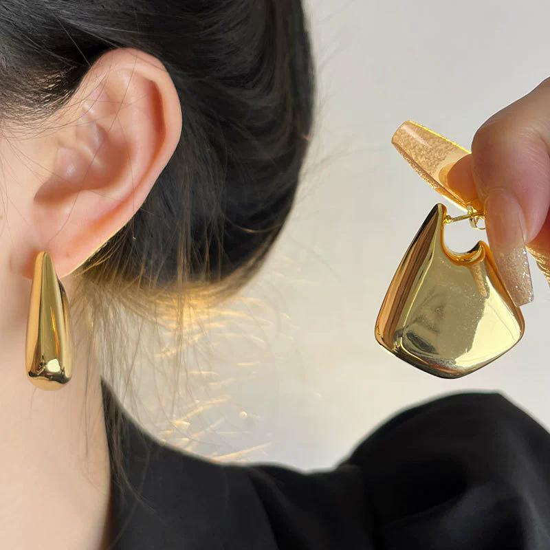 Vintage Ins Style Geometric Triangle Smooth Earrings New Punk Fashion Earrings Studs Women's Party Jewelry Accessories