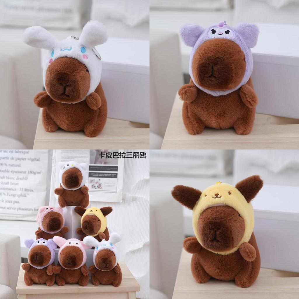 Adorable Capybara Plush Toy Bag Charm Soft Stuffed Animal Doll With Cute Design