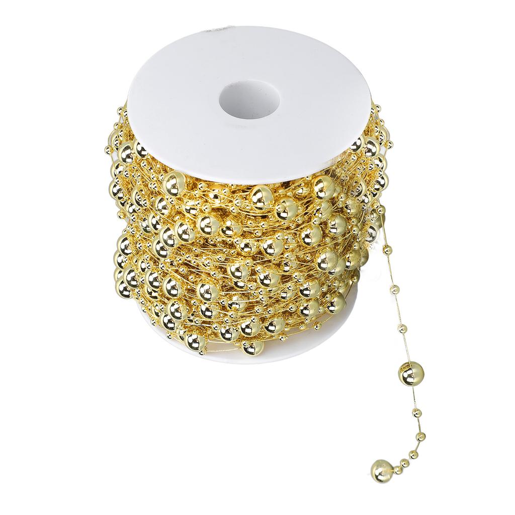 1 Roll Pearl Beads Chain Artificial Pearl Strand Trim String for Flower Wreath Wedding Bouquet
