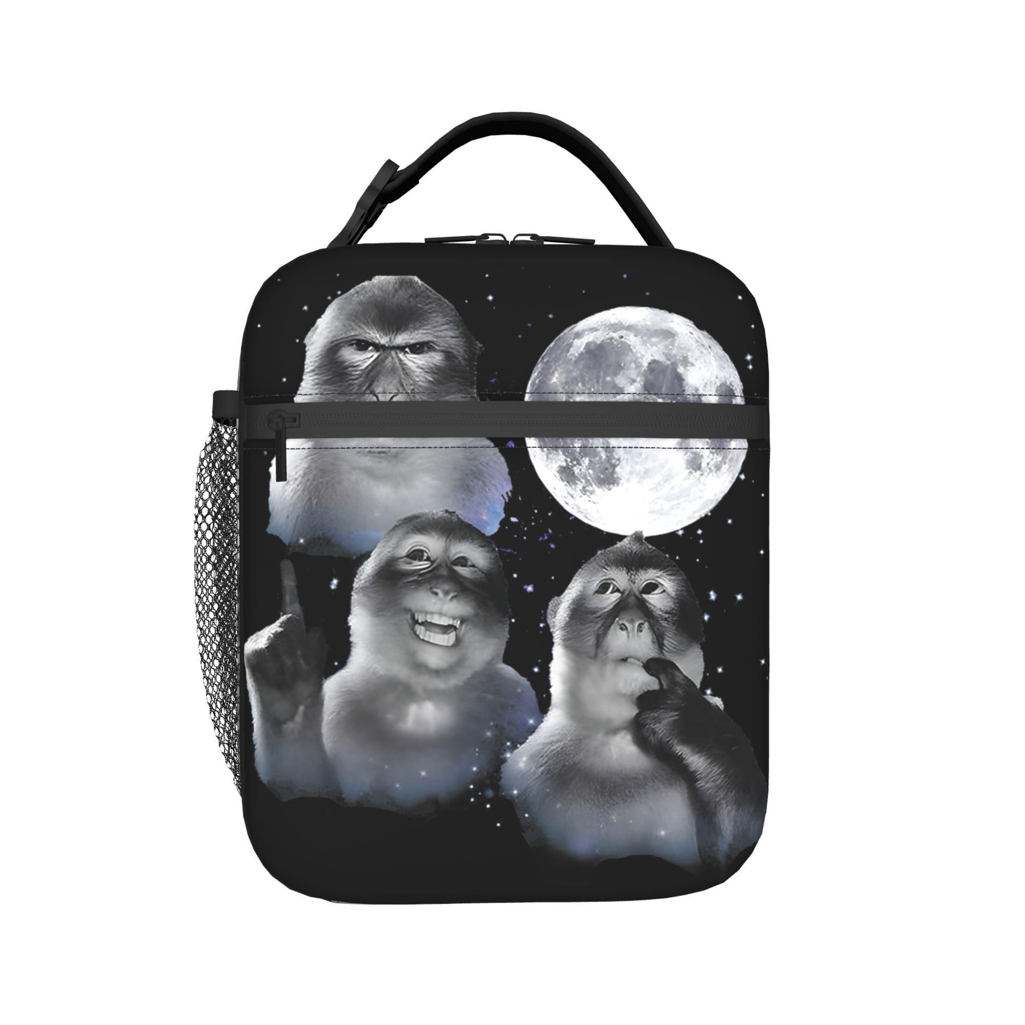 Thinking Monkey Meme Insulated Lunch Bag for Men Women Storage Food Box Leakproof Cooler Thermal Lunch Boxes For Picnic One Size