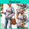 Stylish Women's Christmas Sweatshirt Long Sleeve Pullover Blouse For Festive Occasions