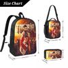 3Pcs Ilia Topuria Wrestling Wrestler Backpack Set for Boy Girl Pen Bags Bookbag Sets with Lunch Box For School Students Knapsack