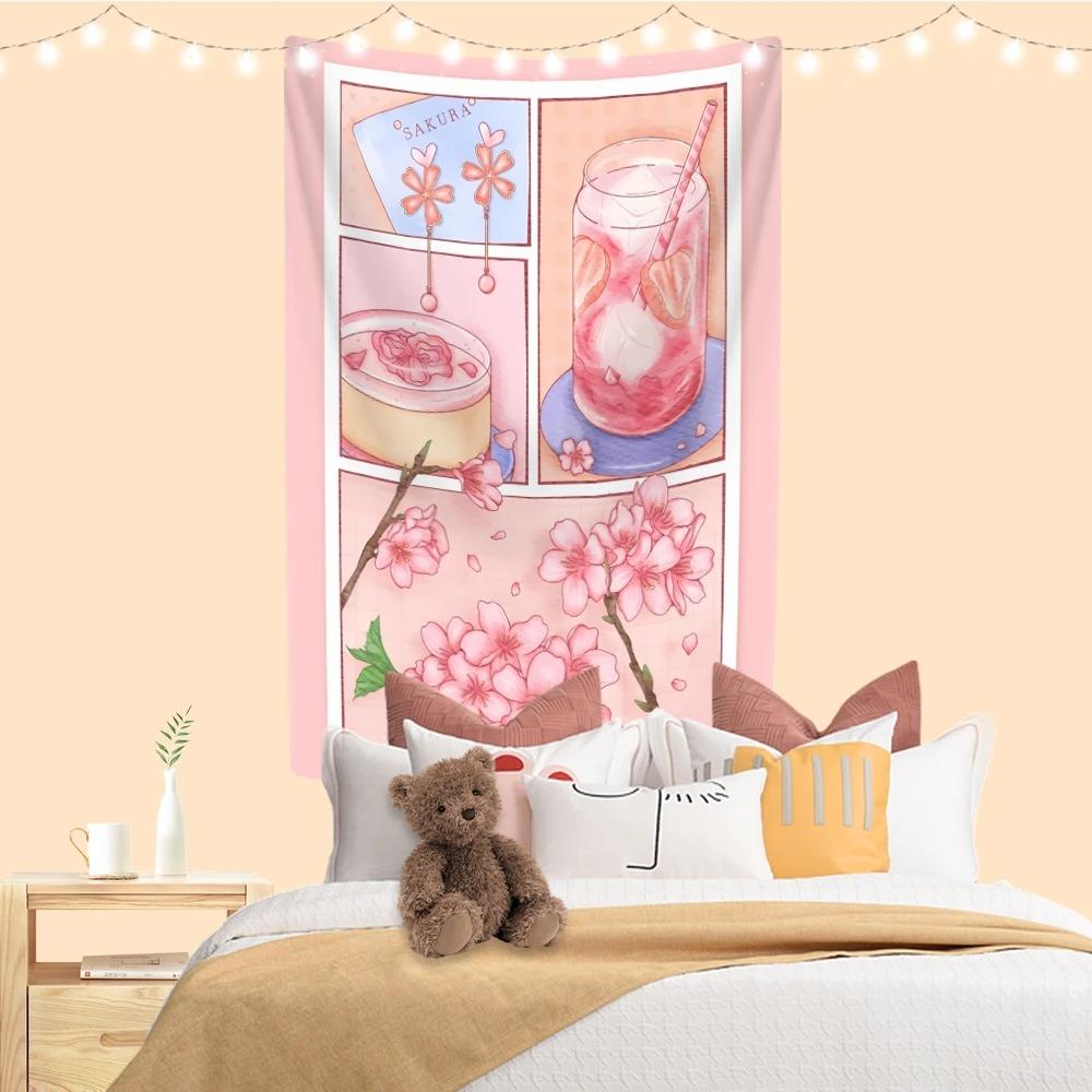 

Аниме Мультяшный Стиль Печать Мода Домашнее Украшение Гобелен Гостиная Спальня Гобелен 100x75cm