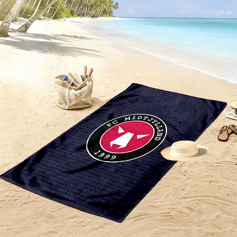FC Midtjylland logo Print Beach Towel, Large Soft Quick Dry Towel for Beach Camping Swimming