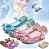 Cute Frozen Princess Single Shoes Girls High Heels Princess Sparkling Cartoon Costume Party Shoes