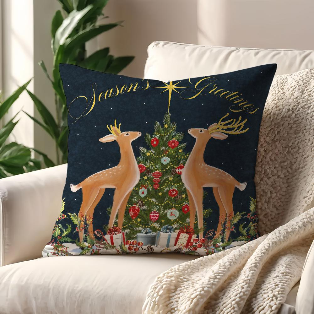 Christmas Animals Snow Cushion Cover Best Home Office Coffee Pillow Sofa Printing Decoration Room Shop Car Nordic Simplicity Hit
