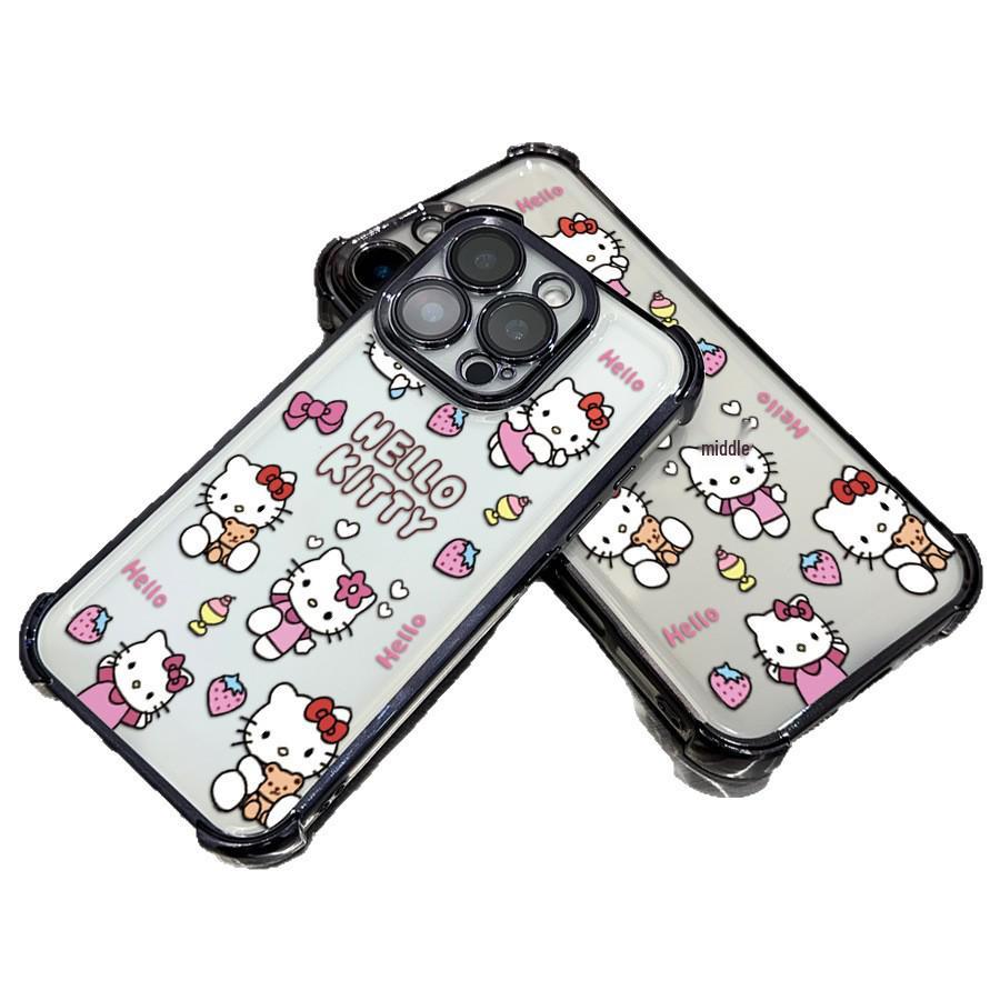 Sanrio Electroplated Black Phone Case for Apple 12PM, All-Inclusive Design
