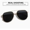 High-End Men's Retro Double Bridge Aviator Sunglasses - Fashionable Metal Goggles for Sun Protection