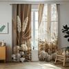 2 Stück digital bedruckte Vorhänge, Schilf Rose Wildblume Natur Botanisch, Fensterdekoration für Wohnzimmer Schlafzimmer Heimdekoration