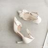 Mode Damen High Heels Party Knöchelriemen Sandalen Schleifendekoration Stiletto High Heels Braut Luxus High Heels Schlicht Bequem