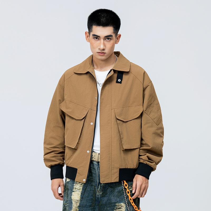 2025 Høst/Vinter Nye Jakker for Unge Menn Kuldebestandige Motejakker Ståkrage Topper Herre Varm Arbeidsbekledning med Plysj