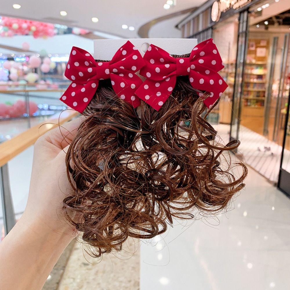 Hair Extension Party Girls Bowknot Hairclip Children's Bow Wig Baby Wig Hairpin Hair Accessories