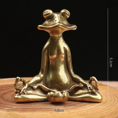Antike Messing Zen Frosch Statue Räuchergefäß Handgefertigte Kupfer Tier Skulptur Vintage Heim Schreibtisch Dekorationen Meditationsornament