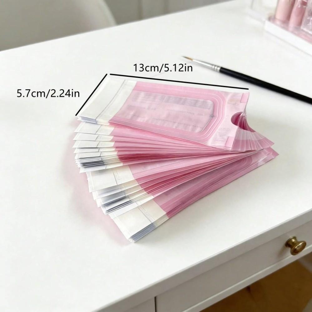 100PCS Pink Nail Clean Sterilizing Bag Disposable Clean Bags Sterilizing Bags For Nail Care