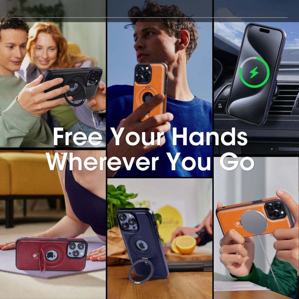 Applicable To Apple 17proMax Magnetic Bracket Mobile Phone Case Business IPhone 16 High End Leather 15 Drop Protection Case