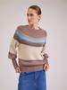 European & American Retro Patchwork Knit Sweater - Autumn/Winter, Round Neck, Long Sleeve
