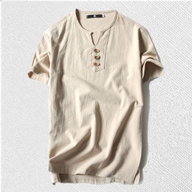 T-shirt men's, Chinese style men's clothing plus fat large short-sleeved fat man large size loose cotton and linen summer T-shirt men's