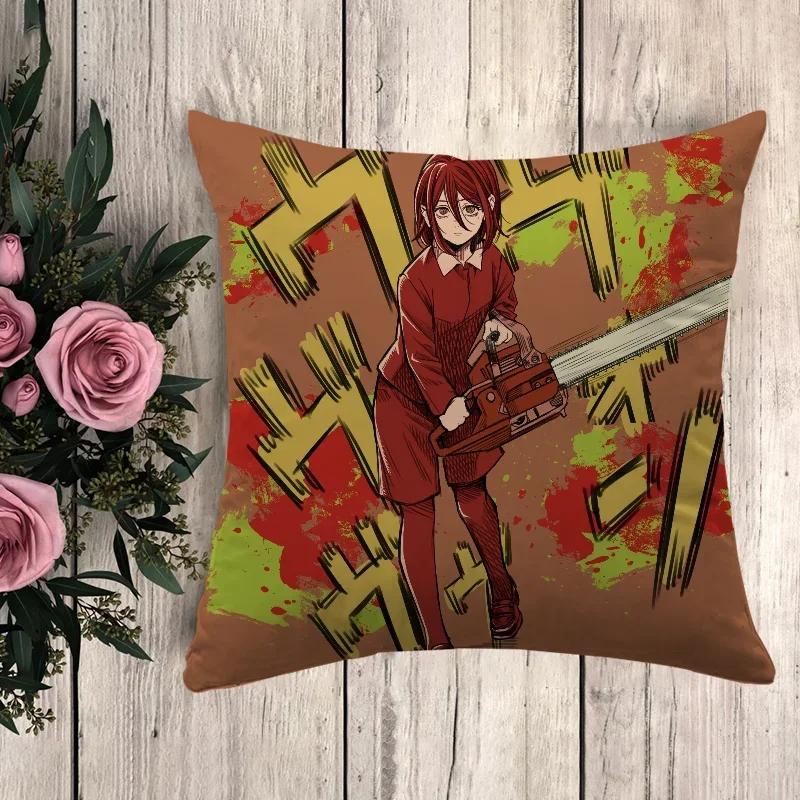 Anime Pillow Chainsaw Man Decorative Pillowcases  Sofa Cushions Cushion Cover  Pilow Cases Throw Pillows Fall Decor