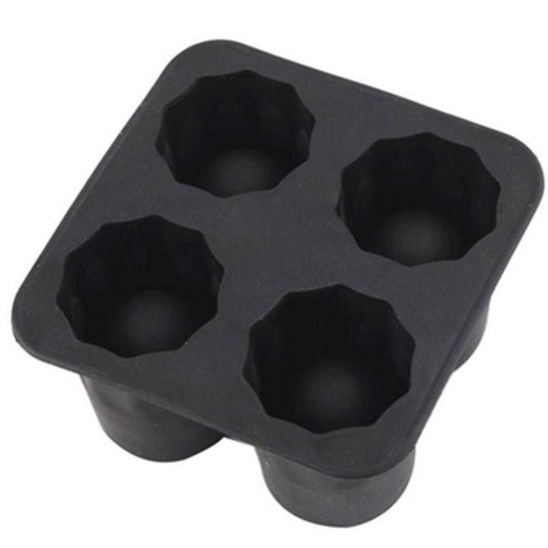 

4cup Ice Cube Shot Silicion Shooters Glass Freeze Molds Tray Moulds Party чорний