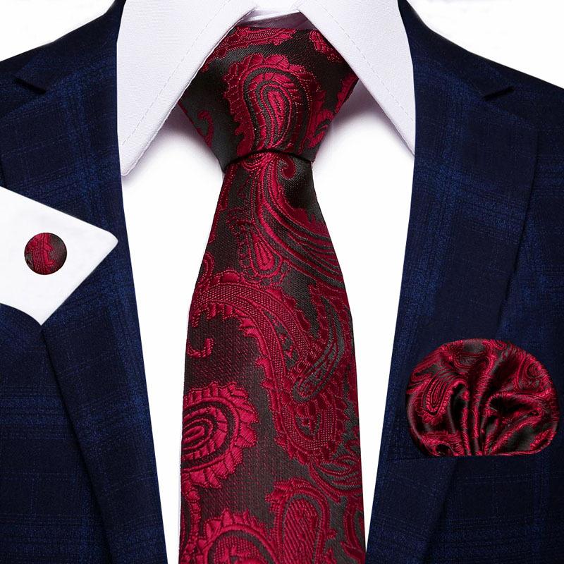 Men'S Business Tie Set, Tie Bow Tie Pocket Towel Cufflinks 3-Piece Set