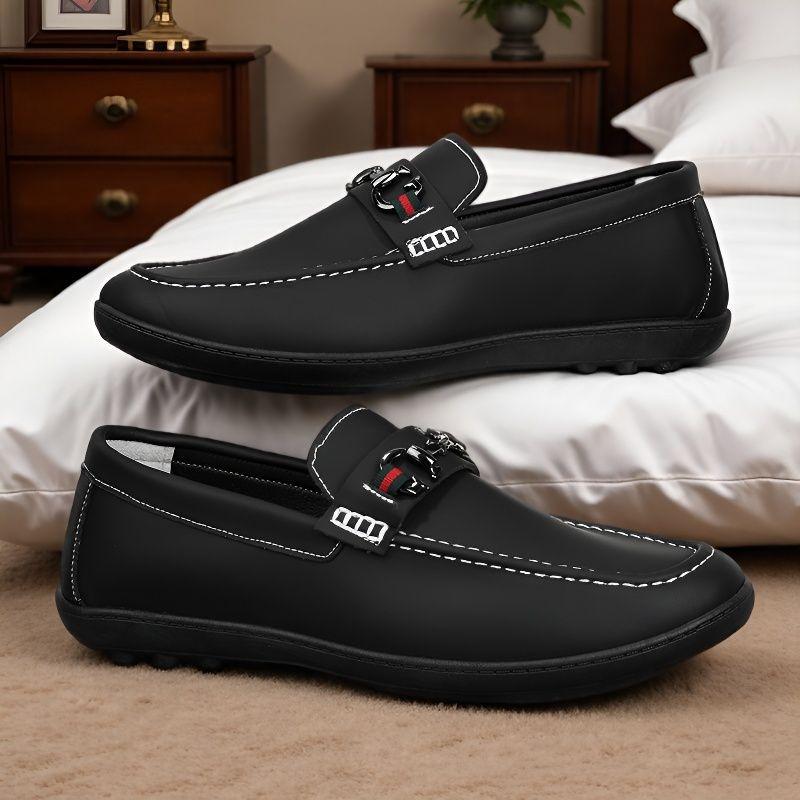 Men's leather shoes are soft and comfortable, soft-soled driving beanie shoes, lazy shoes, casual children