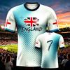 Maillot de Football Homme Angleterre Été 2026 Respirant Entraînement d'Équipe Mode Imprimé Décontracté Femme Manches Courtes T-shirt de Sport Homme