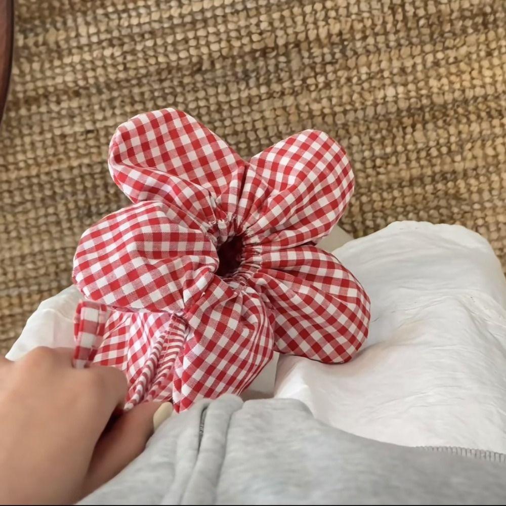 Korean Style Flower Handbag Printing Shoulder Bags Casual Plaid Drawstring Bag  Student