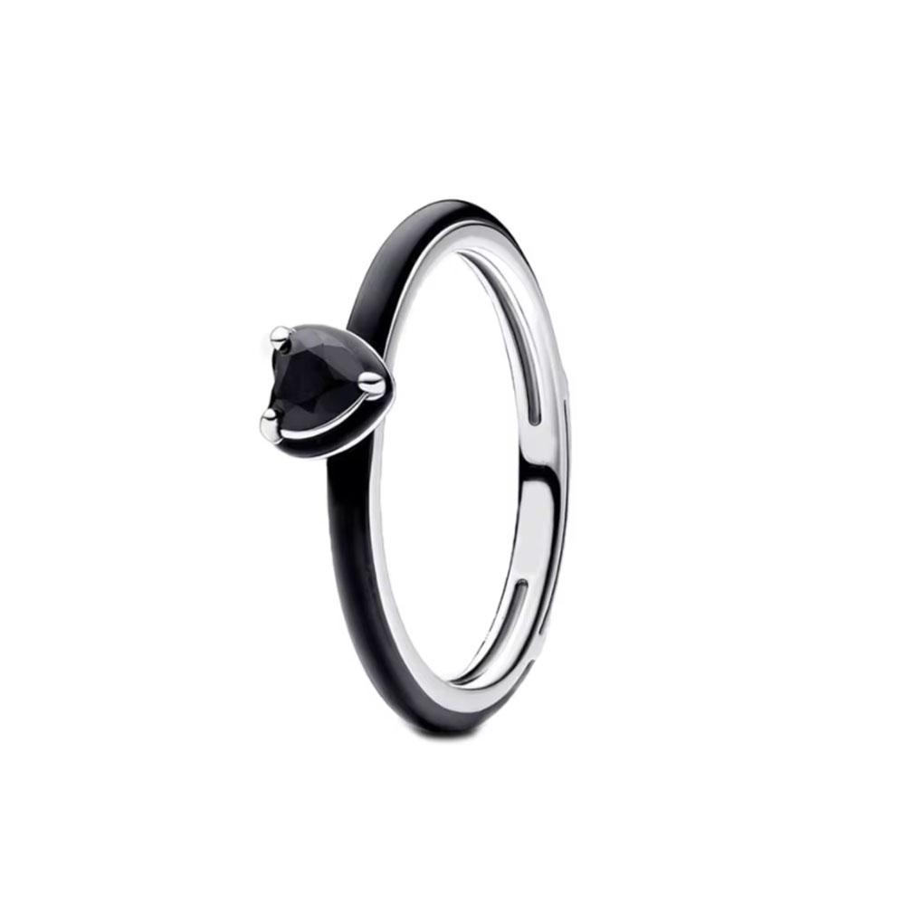 European New 925 Silver Size 6, 7, 8, 9 Heart-Shaped Flower Shaped Ring Suitable for Wedding Parties Women's Exquisite Luxury