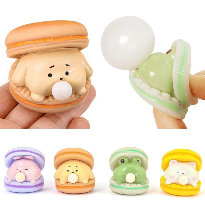 1/4Pc Creative Cute Animal Spit Bubble Burger Stress Relief Pinch Kid'S Toys Office Funny Vent Toys Desktop Decorative Ornaments