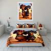 3Pcs Dachshund Bedding Set Cute Cartoon Wiener Dogs Print Duvet Cover + 2 Pillowcases Large-sized home decor gifts