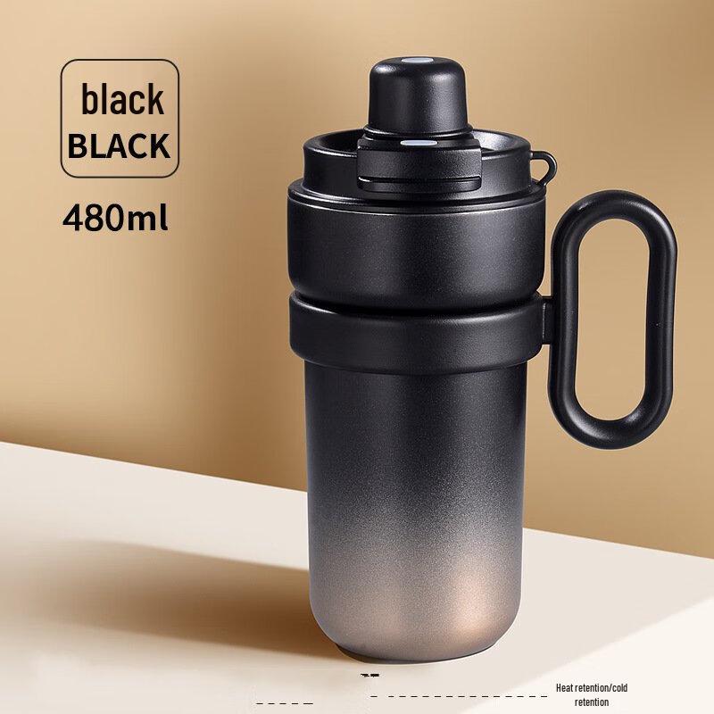 MRSIKEY Portable Dual-Drink Stainless Steel Straw Cup