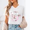 New Unisex T Shirt AZ Name Letter Print Short Sleeve Tee Letters ABCD Casual Tops Tees Floral Initial Unisexs VNeck TShirt