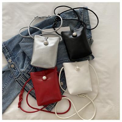 Crossbody Handytaschen Für Damen Mini PU-Leder Schultertaschen Und Handtaschen Damen Handytaschen Einfache Unifarbene Tasche