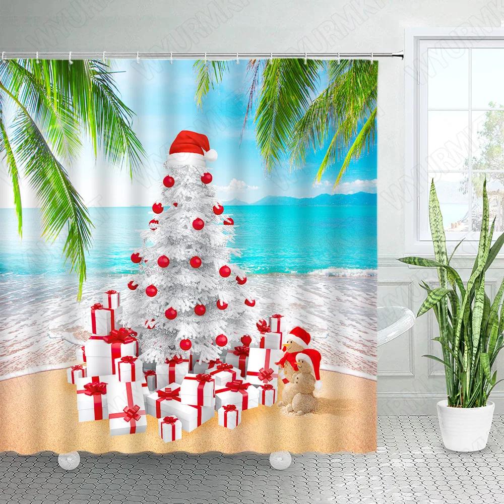 Abstract Mid Century Shower Curtains Boho Arch Sun Beige Modern Minimalistic Home Bathtub Bathroom Curtain Fabric Decoration Set