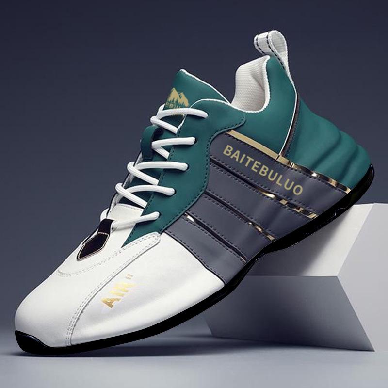 

Мужская модная кожаная обувь: Стиль Осень-Зима, Дышащая ПУ, Ручная работа, Повседневный 2025 44 белый/зелёный