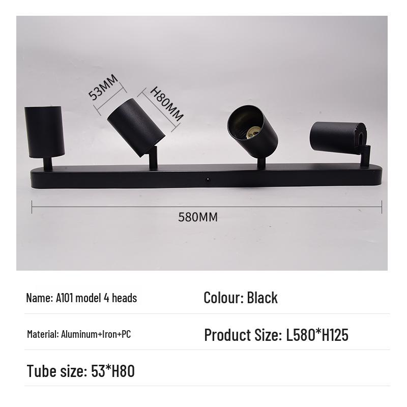 Dual & Triple-Head Ceiling-Mounted LED Track Spotlight with Adjustable Angle & Rotating Function for Cloakroom