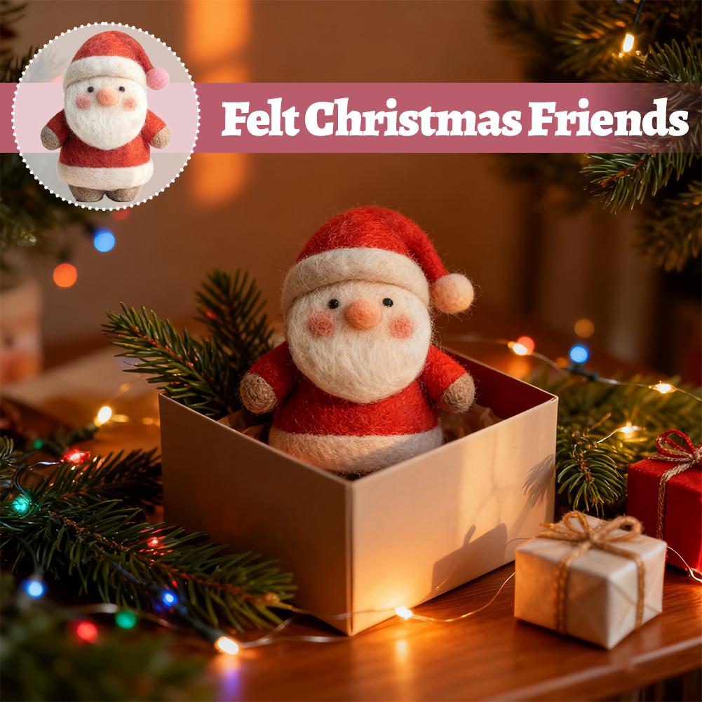 1/4Pcs Felt Christmas Friend Cute Santa Claus & Elk Snowman Gingerbread Man Plush Toys Stuffed Animal Doll Christmas Gifts