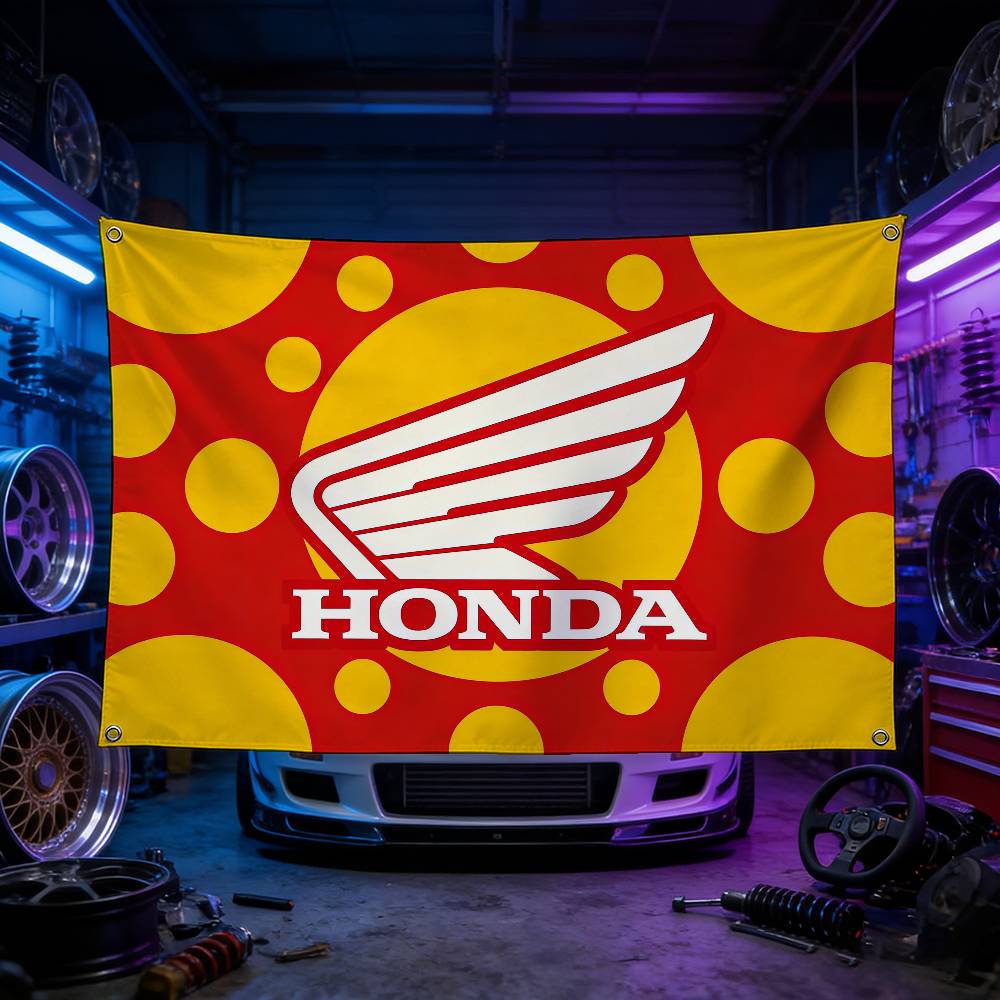 Motorcycle For HONDA Premium Flag 120g Polyester Eco Friendly Print Waterproof Wear Resistant Home Party Decor Banner TV7