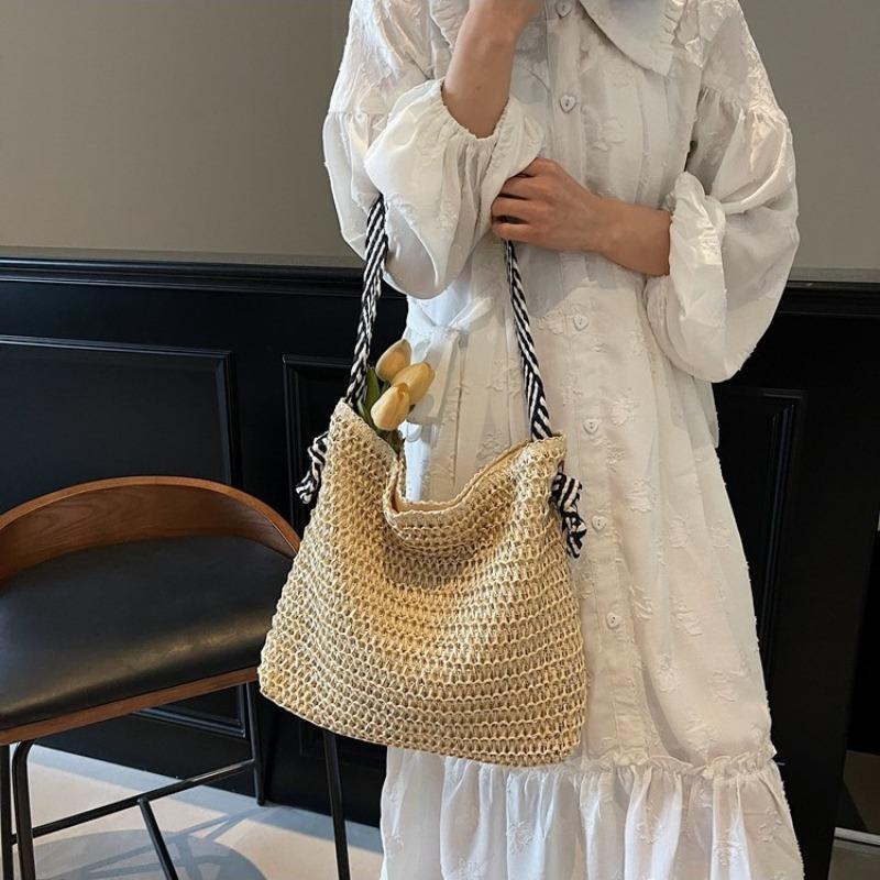 Straw Bag Women's Large-capacity Messenger Bag New Holiday Woven Bag Lazy Wind Shoulder Tote Bag