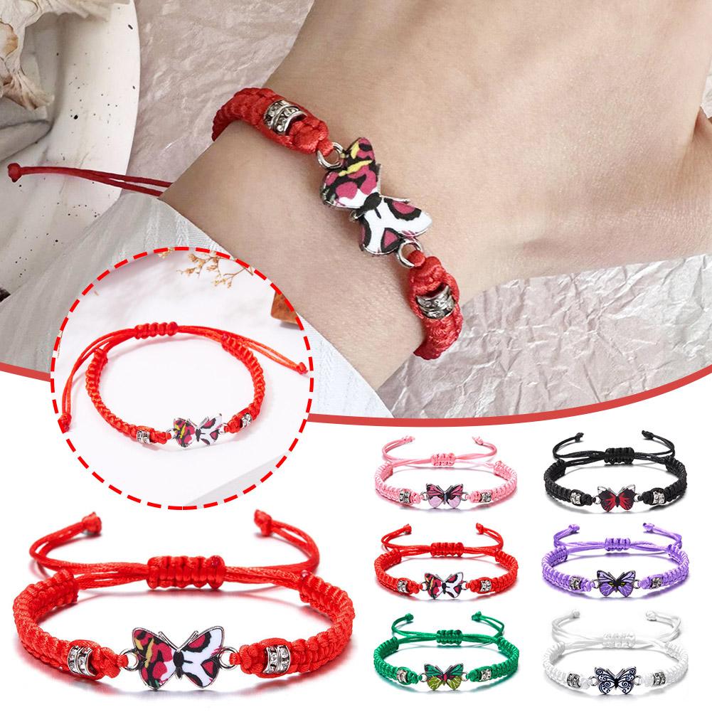 NEW Sweet Shining Butterfly Bracelet For Women Bohemian Braided Bracelet Bangle New Style Couple Classic Butterfly Hand Jewelry