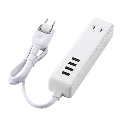 Power Strip, USB Outlet, 60cm, 4 USB Ports, 2 AC Outlets, 3.4A, White, MOT-U11-2406WH