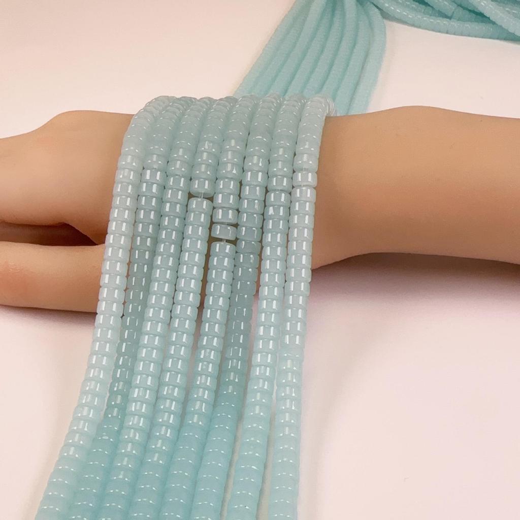 3×6mm Colorful Glass Crystal Beads for DIY Jewelry - Tube Spacers for Necklaces & Bracelets