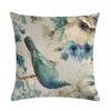 Vintage Pillowcase Printed Flower Linen Square Soft Pillow Case Sofa Seat Living Room Home Decor Cushion Cover 45*45Cm