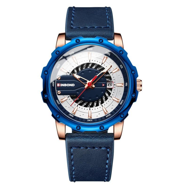 Top-Marke Dragon Watch Explosive Goldene Reliefuhr Herrenuhr Herren Drei-Augen Drache Leuchtend Wasserdicht Quarz-Uhr